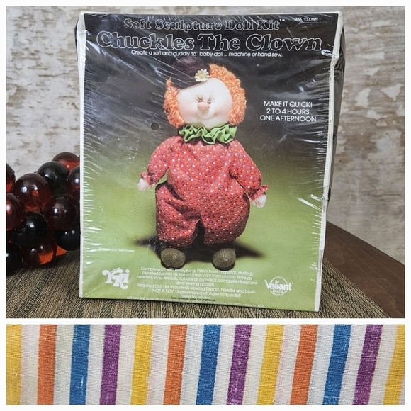 Vtg 1980s Chuckles the Clown 16" Baby Doll Soft Sculpture Kit Craft Sewing - Picture 12 of 12